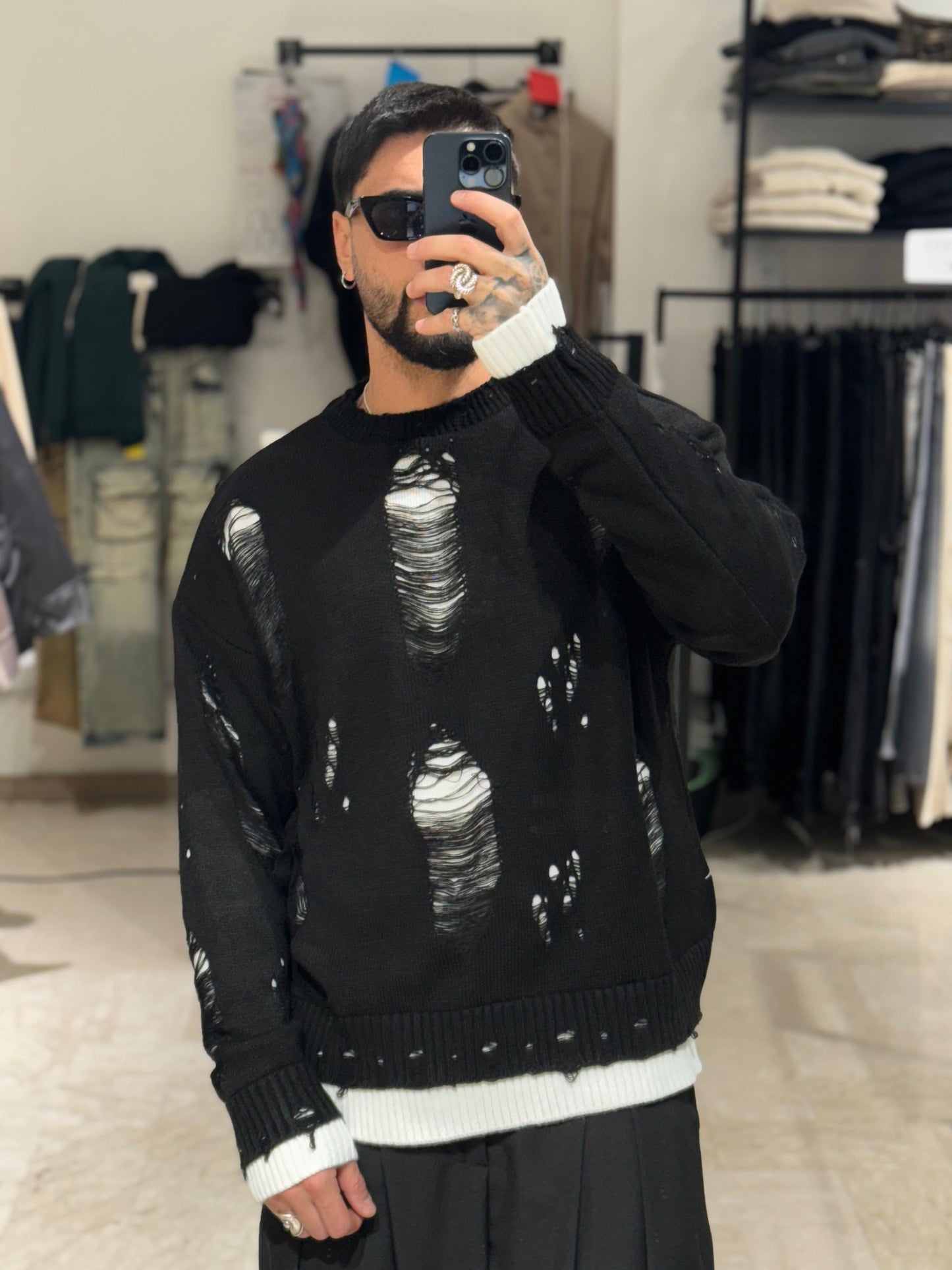 MAGLIONE BLACK E WHITE